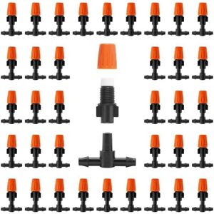 Ymyny - 50 Pack Micro Spray Irrigation Drippers with Adjustable Flow, Adjustable Drip Irrigation Sprinklers for Garden and Yard Connection Types for Ymyny - 50 Pack Micro Spray Irrigation Drippers with Adjustable Flow, Adjustable Drip Irrigation Sprinklers for Garden and Yard Connection Types for