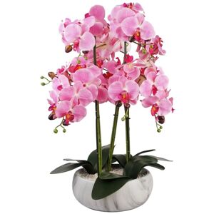 Leaf - 60cm Orchid Artificial Pink Marble Effect Ceramic Planter Leaf - 60cm Orchid Artificial Pink Marble Effect Ceramic Planter