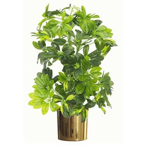 Leaf - 75cm Artificial Arboricola Gold Capella Plant - Gold Metal Planter Leaf - 75cm Artificial Arboricola Gold Capella Plant - Gold Metal Planter