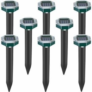 WOIYIC 8 Pack Solar Powered Ultrasonic Mole, Snake and Vole Repellent Spikes for Lawn, Garden and Yard, Sardine Repellent WOIYIC 8 Pack Solar Powered Ultrasonic Mole, Snake and Vole Repellent Spikes for Lawn, Garden and Yard, Sardine Repellent