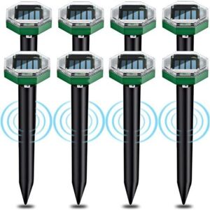 TOOLIVE 8pcs Solar Ultrasonic Mole Repellent, Solar Ultrasonic Mole Repellent with IP65 Waterproof Rating, Can Be Used in Gardens, Yards and Lawns to Repel TOOLIVE 8pcs Solar Ultrasonic Mole Repellent, Solar Ultrasonic Mole Repellent with IP65 Waterproof Rating, Can Be Used in Gardens, Yards and Lawns to Repel