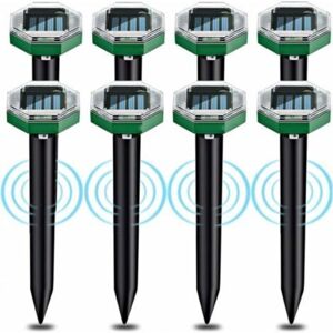 TOOLIVE 8pcs Solar Ultrasonic Mole Repeller, Solar Ultrasonic Mole Repellent with IP65 Waterproof, Can Be Used in Gardens, Terraces and Lawns to Repel Moles TOOLIVE 8pcs Solar Ultrasonic Mole Repeller, Solar Ultrasonic Mole Repellent with IP65 Waterproof, Can Be Used in Gardens, Terraces and Lawns to Repel Moles