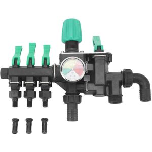 TEHTUY Agricultural pesticide sprayer separator with shut-off valve pressure gauge 3-way hose splitter for livestock farming and aquaculture TEHTUY Agricultural pesticide sprayer separator with shut-off valve pressure gauge 3-way hose splitter for livestock farming and aquaculture