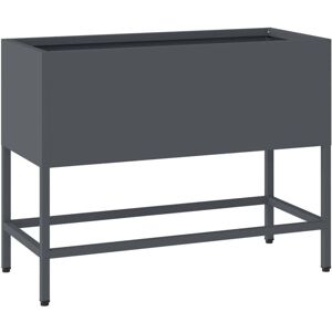 Raised Garden Planter Anthracite 60 x 26 x 45 cm Steel vidaXL Raised Garden Planter Anthracite 60 x 26 x 45 cm Steel vidaXL