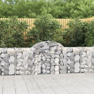 vidaXL Arched Gabion Basket - 9 pcs, 200x30x80/100 cm - Garden Wall vidaXL Arched Gabion Basket - 9 pcs, 200x30x80/100 cm - Garden Wall