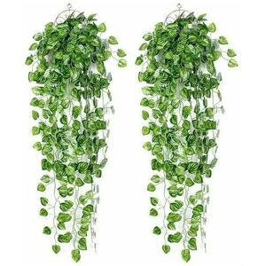 DEWDAT Artificial Plants Artificial Ivy Plants Garland Vine 2 Pcs Fake Ivy Garland Decoration for Celebration Wedding Kitchen Garden Office (Watermelon) DEWDAT Artificial Plants Artificial Ivy Plants Garland Vine 2 Pcs Fake Ivy Garland Decoration for Celebration Wedding Kitchen Garden Office (Watermelon)