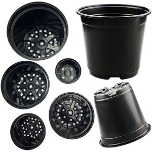STORM TRADING GROUP 200 x 1L Black Round Plastic Flower Plant Pots With Drainage Holes & Strong Reinforced Rims STORM TRADING GROUP 200 x 1L Black Round Plastic Flower Plant Pots With Drainage Holes & Strong Reinforced Rims