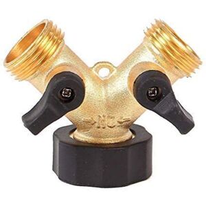 WOIYIC Brass Three-Way Ball Valve, Y Type, Two-Way Diverter, Garden Hose, Durable Faucet Distributor, 1 Outlet WOIYIC Brass Three-Way Ball Valve, Y Type, Two-Way Diverter, Garden Hose, Durable Faucet Distributor, 1 Outlet