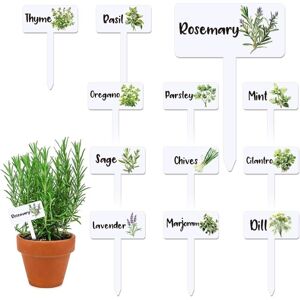 CCYKXA Set of 24 acrylic plant labels - 12 styles - Garden markers - Waterproof and reusable - With names for indoor and outdoor garden decoration CCYKXA Set of 24 acrylic plant labels - 12 styles - Garden markers - Waterproof and reusable - With names for indoor and outdoor garden decoration