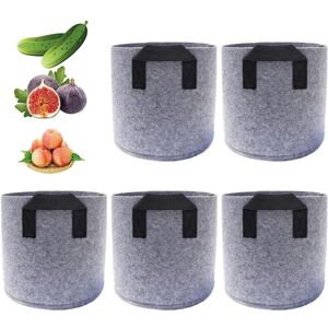 CCYKXA Set of 5 reusable 20L fabric planting bags with handles - For growing potatoes, tomatoes, vegetables, and flowers CCYKXA Set of 5 reusable 20L fabric planting bags with handles - For growing potatoes, tomatoes, vegetables, and flowers