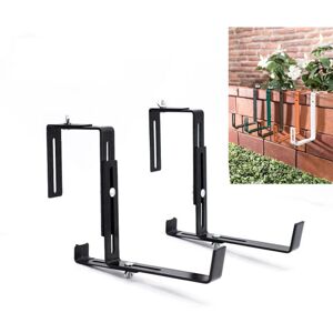 Anthracite-colored planter stand - Sturdy, width-adjustable flower box stand - Metal planter hanger for balcony - Ccykxa Anthracite-colored planter stand - Sturdy, width-adjustable flower box stand - Metal planter hanger for balcony - Ccykxa