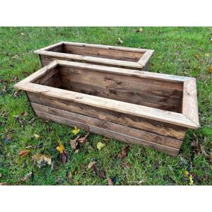 Charles Taylor Trading - 2 x Charles Taylor Wooden Extra Large Trough Planter Flower Shrub Tree Pot Charles Taylor Trading - 2 x Charles Taylor Wooden Extra Large Trough Planter Flower Shrub Tree Pot