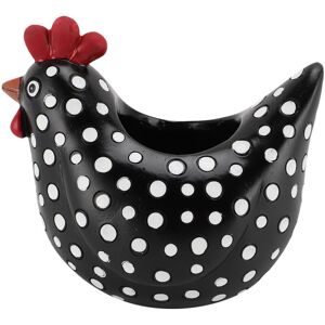Groofoo - Chicken Planter Funny Decorative Resin Rooster Flower Succulent Plant Pot Garden Lawn Ornament with Drainage Hole Black Groofoo - Chicken Planter Funny Decorative Resin Rooster Flower Succulent Plant Pot Garden Lawn Ornament with Drainage Hole Black