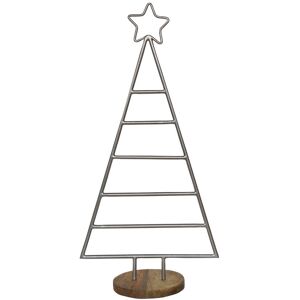 Ivyline - Christmas Tree with Star - Mild Steel/Mango Wood - L15 x W35 x H71 cm - Pewter Ivyline - Christmas Tree with Star - Mild Steel/Mango Wood - L15 x W35 x H71 cm - Pewter