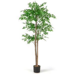 COSTWAY 160 CM Artificial Bamboo Tree Fake Faux BambooPotted Plant with 1020 Leaves COSTWAY 160 CM Artificial Bamboo Tree Fake Faux BambooPotted Plant with 1020 Leaves