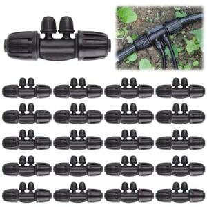 Csparkv - 10cm 20Pcs Barbed Tee Connectors Locked Drip Irrigation Fittings Kit Connector Lock Tube Irrigation Parts Barbed Lock Csparkv - 10cm 20Pcs Barbed Tee Connectors Locked Drip Irrigation Fittings Kit Connector Lock Tube Irrigation Parts Barbed Lock