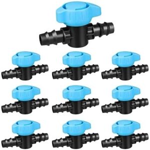 Csparkv - 10Pcs Drip Irrigation Shut Off Valve Straight Drip Valve 16mm Planting Garden Backyard Irrigation Hose Connection Csparkv - 10Pcs Drip Irrigation Shut Off Valve Straight Drip Valve 16mm Planting Garden Backyard Irrigation Hose Connection