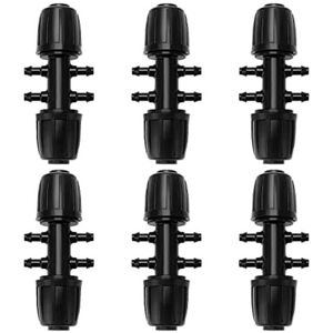 Csparkv - 10x2.7cm 6-Way Irrigation Hose Connector, 6-Way Drip Irrigation Connector for Garden, Lawn, Black Csparkv - 10x2.7cm 6-Way Irrigation Hose Connector, 6-Way Drip Irrigation Connector for Garden, Lawn, Black