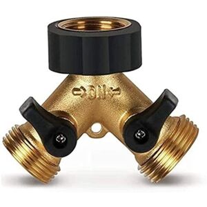 Csparkv - 2 Way y Splitter Distributor for 3/4' Feeder Hose, Double Tap Connector Hose Connector, y Connector for Water Supply Hoses with Shut Off Csparkv - 2 Way y Splitter Distributor for 3/4' Feeder Hose, Double Tap Connector Hose Connector, y Connector for Water Supply Hoses with Shut Off
