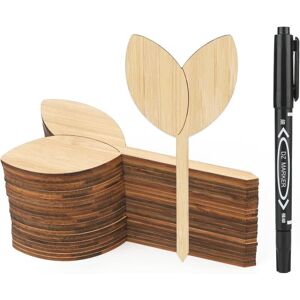 Csparkv - 30 Pieces 12CM Outdoor Garden Label, Bamboo Plant Label, Vegetable Garden Label, Seedling Labels, Suitable for Succulent Vegetables and Csparkv - 30 Pieces 12CM Outdoor Garden Label, Bamboo Plant Label, Vegetable Garden Label, Seedling Labels, Suitable for Succulent Vegetables and