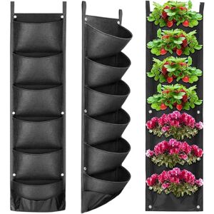 Csparkv - Vertical Planting Bag 7 Pockets Wall Mounted Planter Hanging Planter Vertical Plant, Felt Material, Reusable and Breathable, Planting Pots Csparkv - Vertical Planting Bag 7 Pockets Wall Mounted Planter Hanging Planter Vertical Plant, Felt Material, Reusable and Breathable, Planting Pots