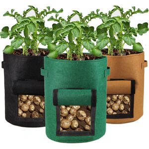 Linghhang - 3 Pieces 10 Gallon Potato Tower Garden Planting Bag Non-Woven Fabric with Flap and Handles Potato Planter for Planting Potato, Carrot, Linghhang - 3 Pieces 10 Gallon Potato Tower Garden Planting Bag Non-Woven Fabric with Flap and Handles Potato Planter for Planting Potato, Carrot,