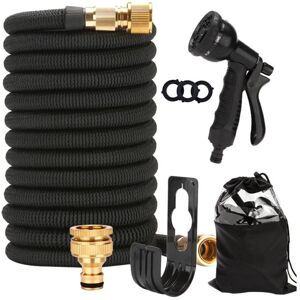 Tinor - Expandable Garden Hose 15m/50ft, Flexible Garden Hose with 8 Spray Patterns, Garden Hoses with Solid Brass Fittings and 4-Compartment Latex Tinor - Expandable Garden Hose 15m/50ft, Flexible Garden Hose with 8 Spray Patterns, Garden Hoses with Solid Brass Fittings and 4-Compartment Latex