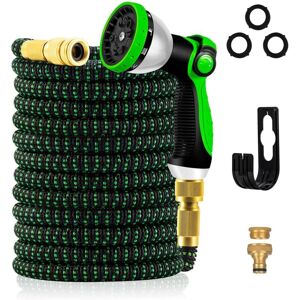 Tinor - Expandable Garden Hose - 15m/50FT Flexible Water Hose with 10 Spray Patterns, 1/2' and 3/4' Metal Connectors Garden Hose for Garden, Tinor - Expandable Garden Hose - 15m/50FT Flexible Water Hose with 10 Spray Patterns, 1/2' and 3/4' Metal Connectors Garden Hose for Garden,