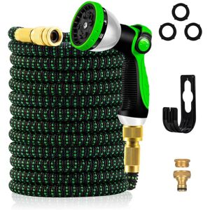 BEIJIYI Expandable Garden Hose - 15m/50ft Flexible Water Hose with 10 Spray Patterns, 1/2" and 3/4" Metal Connectors Garden Hose for Yard, Watering, Cleaning BEIJIYI Expandable Garden Hose - 15m/50ft Flexible Water Hose with 10 Spray Patterns, 1/2" and 3/4" Metal Connectors Garden Hose for Yard, Watering, Cleaning