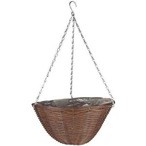 Garden Mile - Garden Hanging Basket Floral Decorative Ornamental Outdoor Indoor Wall Mounted Faux Wratten with Chain Planter (Chestnut Faux Rattan Garden Mile - Garden Hanging Basket Floral Decorative Ornamental Outdoor Indoor Wall Mounted Faux Wratten with Chain Planter (Chestnut Faux Rattan