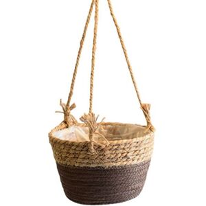 TLILY Garden Hanging Planter Macrame Plant Storage Basket Rope Woven Indoor Outdoor Flower Pot Holder-L TLILY Garden Hanging Planter Macrame Plant Storage Basket Rope Woven Indoor Outdoor Flower Pot Holder-L