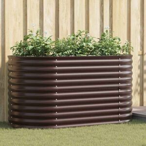 vidaXL Garden Bed Brown Galvanized Steel 160 x 80 x 81 cm - Garden Bed vidaXL Garden Bed Brown Galvanized Steel 160 x 80 x 81 cm - Garden Bed