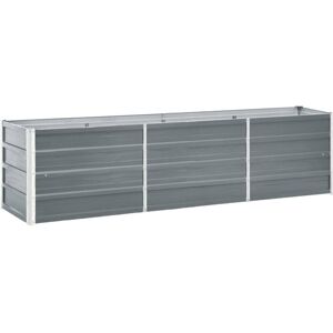 vidaXL Garden Raised Bed Galvanized Steel 240×40×45 cm Grey - Garden Raised Bed vidaXL Garden Raised Bed Galvanized Steel 240×40×45 cm Grey - Garden Raised Bed