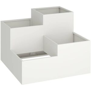 Garden Planter White 80 x 80 x 60 cm Steel Vidaxl Garden Planter White 80 x 80 x 60 cm Steel Vidaxl