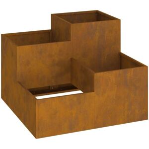 Garden Planter Rusty 80 x 80 x 60 cm Weathering steel vidaXL Garden Planter Rusty 80 x 80 x 60 cm Weathering steel vidaXL