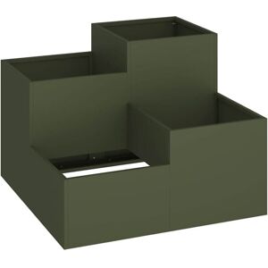 Garden Planter Olive green 80 x 80 x 60 cm Steel Vidaxl Garden Planter Olive green 80 x 80 x 60 cm Steel Vidaxl