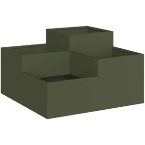 Vidaxl - Garden Planter Olive green 100 x 100 x 48 cm Steel Vidaxl - Garden Planter Olive green 100 x 100 x 48 cm Steel