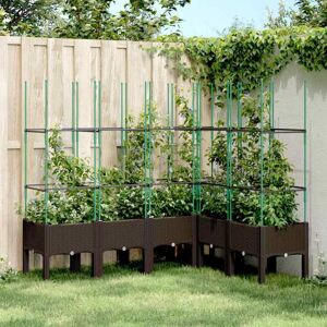 Garden Planter with Trellis Brown 160x120x142.5 cm pp Vidaxl Garden Planter with Trellis Brown 160x120x142.5 cm pp Vidaxl