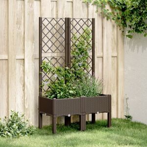 vidaXL Brown Garden Planter with Trellis - Garden Planter vidaXL Brown Garden Planter with Trellis - Garden Planter