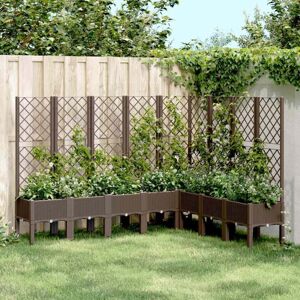 vidaXL Brown Garden Planter with Trellis 200x160x142 cm vidaXL Brown Garden Planter with Trellis 200x160x142 cm