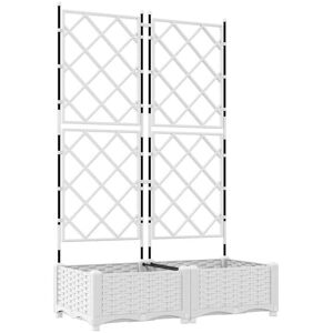 Vidaxl - Garden Planter with Trellis White 80 x 40 x 125.5 cm pp Vidaxl - Garden Planter with Trellis White 80 x 40 x 125.5 cm pp