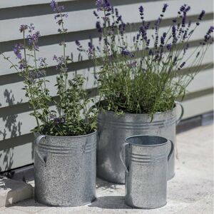 Garden Trading Set Of 3 Galvanised Steel Garden Planters Flower Pots PLGA01 Garden Trading Set Of 3 Galvanised Steel Garden Planters Flower Pots PLGA01