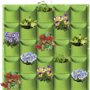 YMYNY Green Hanging Planter Bags, 25 Pockets, Vertical Wall Mounted Garden Planting Bags, Plant Storage Bags (1m×1m) loy YMYNY Green Hanging Planter Bags, 25 Pockets, Vertical Wall Mounted Garden Planting Bags, Plant Storage Bags (1m×1m) loy