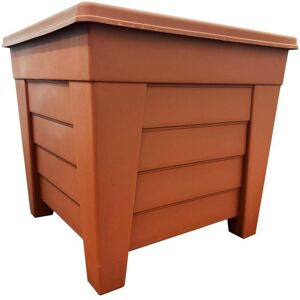 STORM TRADING GROUP 2 x BROWN Grosvenor Square Planter 33cm Plant Pots STORM TRADING GROUP 2 x BROWN Grosvenor Square Planter 33cm Plant Pots