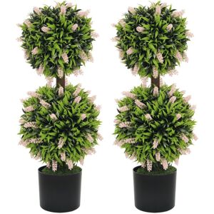 HOMCOM Set of 2 Pink Lavender Artificial Plants - Home Decor HOMCOM Set of 2 Pink Lavender Artificial Plants - Home Decor