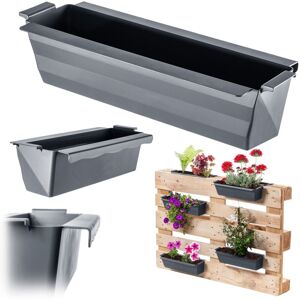 KADAX flower box for Euro pallets, anthracite, 12 pieces, planter for pallets, weatherproof flower boxes for Euro pallets, planters for pallets KADAX flower box for Euro pallets, anthracite, 12 pieces, planter for pallets, weatherproof flower boxes for Euro pallets, planters for pallets