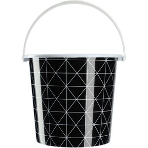 KADAX Round plastic bucket with convenient handle, triangles, 10L KADAX Round plastic bucket with convenient handle, triangles, 10L