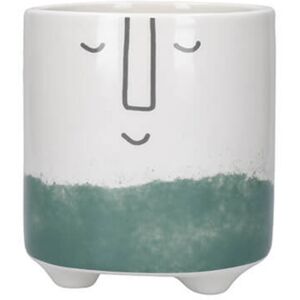Kitchen Craft KitchenCraft Ceramic Pot Happy Face Design Green Kitchen Craft KitchenCraft Ceramic Pot Happy Face Design Green