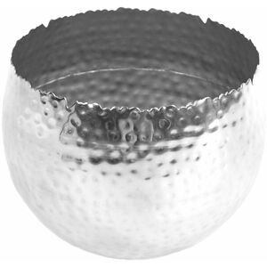 Leaf - Large Metal bowl 22 x 17cm Hammered Silver Colour - Curvy Edge Leaf - Large Metal bowl 22 x 17cm Hammered Silver Colour - Curvy Edge