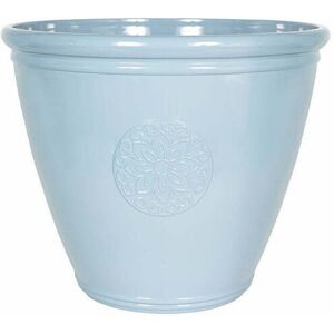 La Hacienda - 45cm Large Eden Emblem Plant Pot - Plastic - L45 x W45 x H38 cm - Blue La Hacienda - 45cm Large Eden Emblem Plant Pot - Plastic - L45 x W45 x H38 cm - Blue